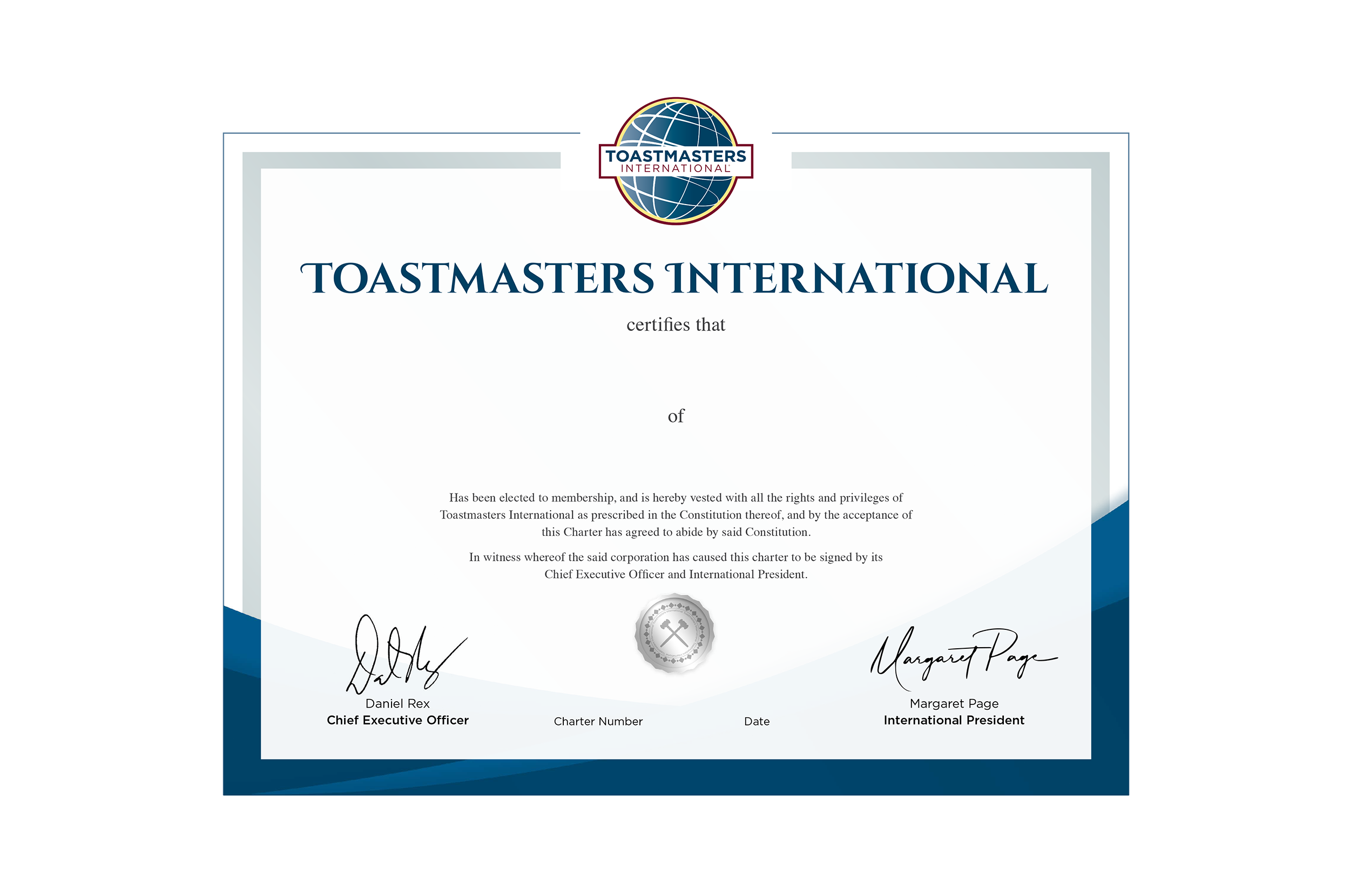 True Crime Toastmasters Official Charter Document